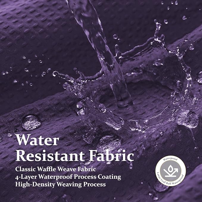 Dynamene Stall Waffle Shower Curtain 256 GSM Heavy Fabric 54x78 Purple - Image 8