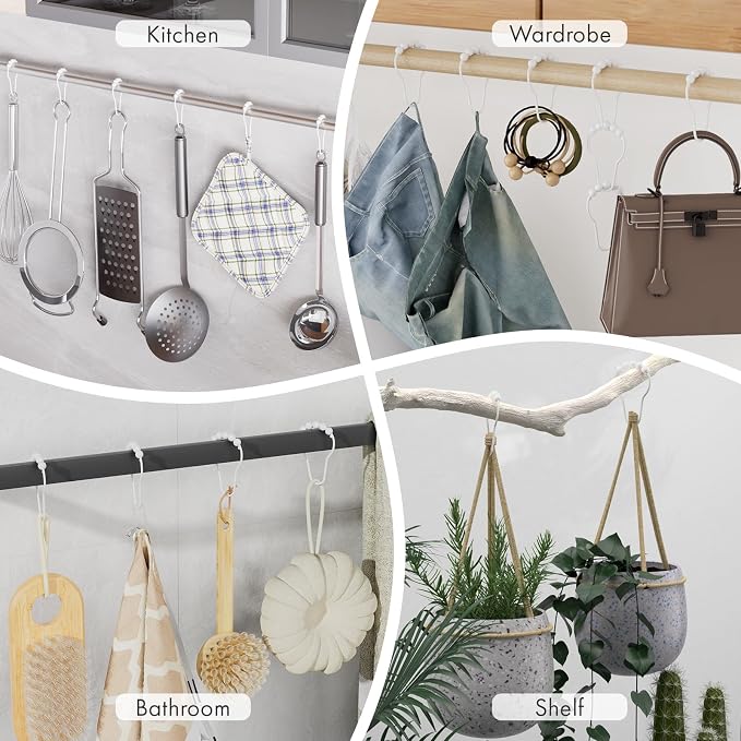Shower Curtain Hooks, Decorative Shower Curtain Hooks Rust-Resistant Stainless - Image 8