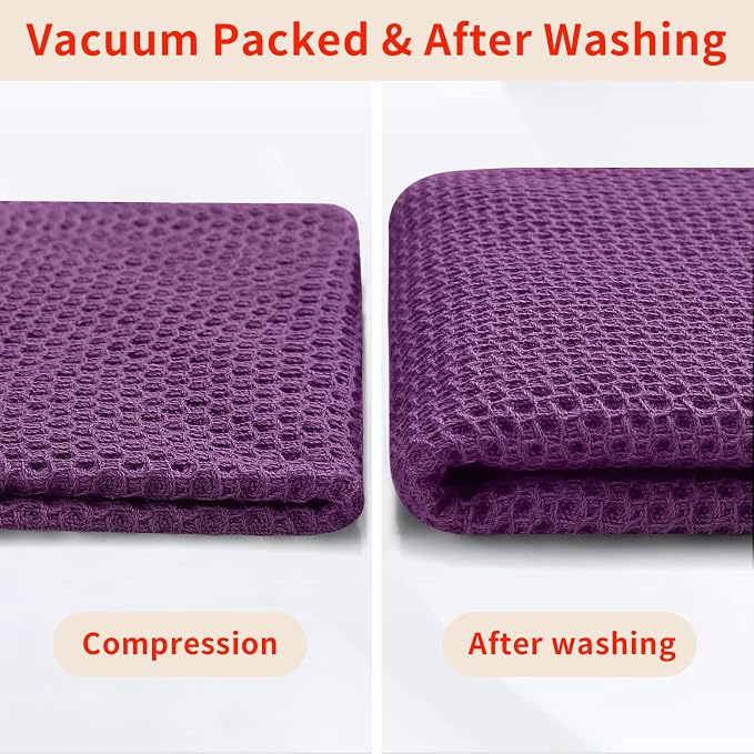 Homaxy 100% Cotton Waffle Weave Kitchen Dish Towels 4-Pack, Ultra Soft - Image 7