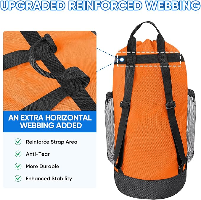 BALEINE 120L Laundry Bag Backpack, 900D Oxford Fabric Large Travel Laundry Bags - Image 4