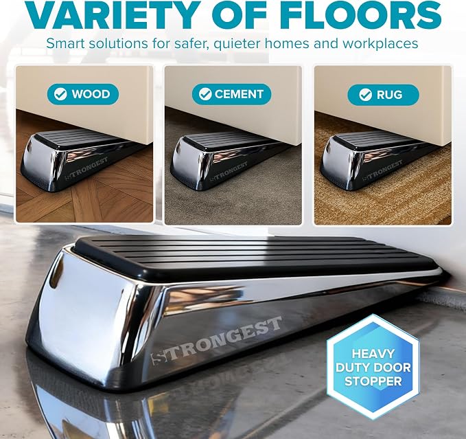 Stoppers for Bottom of Door – Heavy Duty Metal Rubber Door Stopper, Non-Slip - Image 7
