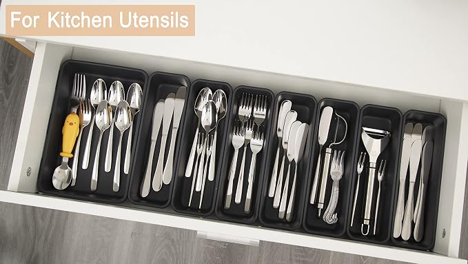 Kutesna 15PCS Interlocking Drawer Organizer, Plastic Desk Organizers Set | - Image 5