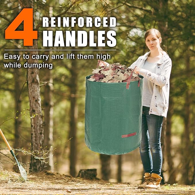 132 Gallon 3 Pack Reusable Lawn Bags - Image 3