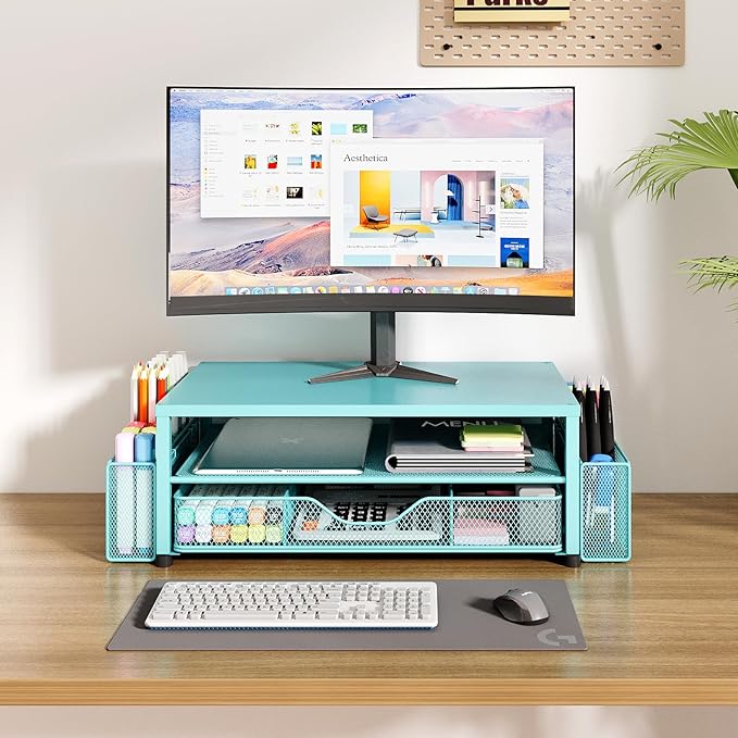 Desk Organizer and Accessories, 2-Tier Computer Monitor Stand Riser - Image 6