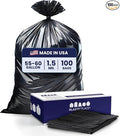Plasticplace 55-60 Gallon Trash Bags │ 1.5 Mil │ Black Heavy Duty Garbage Can by Plasticplace