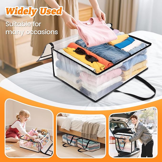 BlissTotes Moving Bags 60L 6PCS, Transparent Containers - Image 5