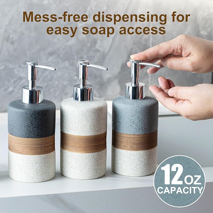 Ceramic Dish Soap Dispenser for Kitchen, Hand Soap Dispenser | Bathroom Soap - Image 6