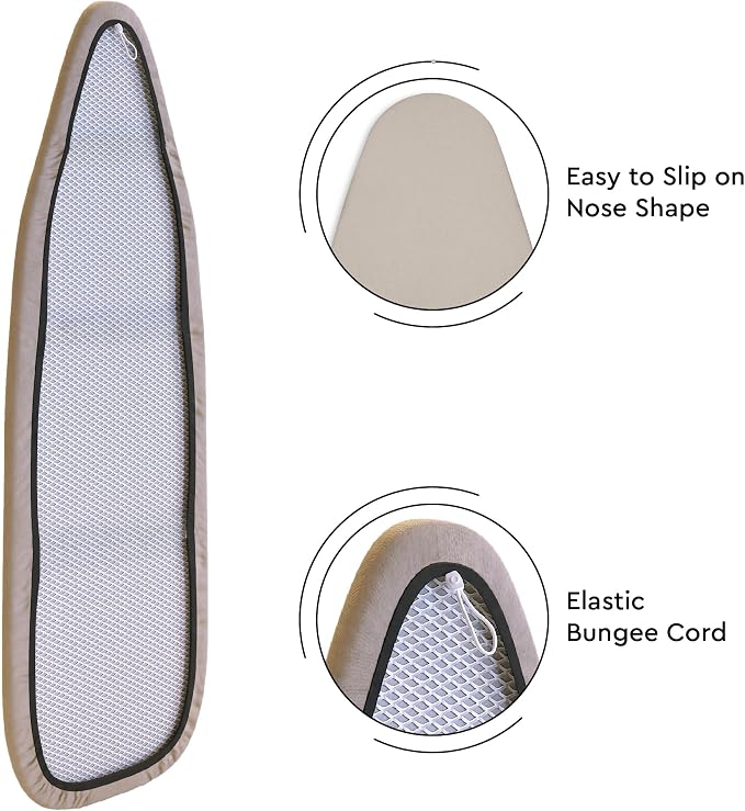 Encasa XO Ironing Board Cover and Pad, Wide 49"x18" - Image 5