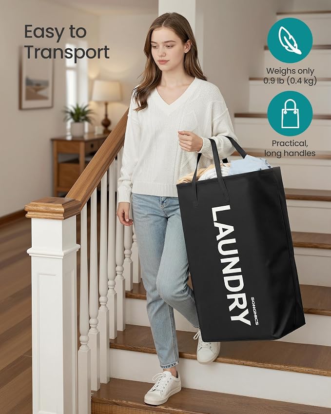SONGMICS Laundry Hamper, 80 L Foldable Laundry Basket - Image 4