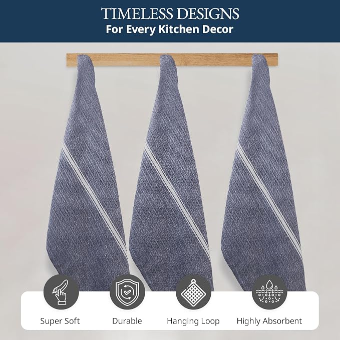 LANE LINEN Kitchen Towels 100% Cotton Absorbent Lint-Free 6 Pack - Image 7