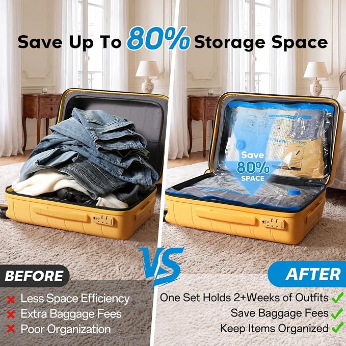 Blue Vacuum Storage Bags for Travel - Image 5