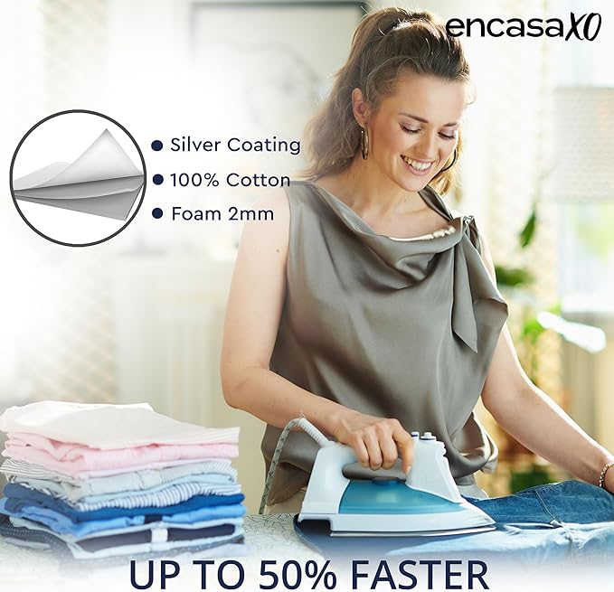 Encasa XO Ironing Board Cover and Pad, Heat Proof 54"x15" - Image 6
