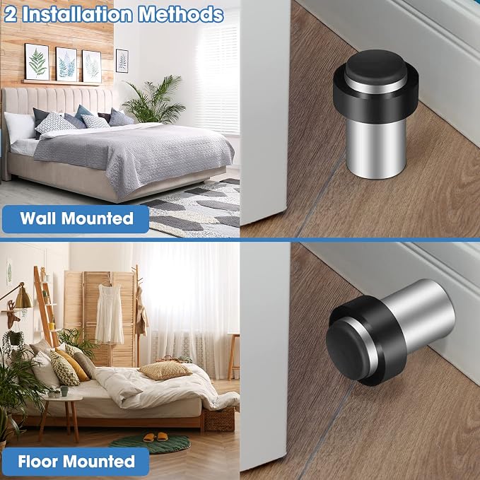 Chumia 10 Pcs Floor Mounted Door Stopper Stainless Steel, Wall Protector - Image 5