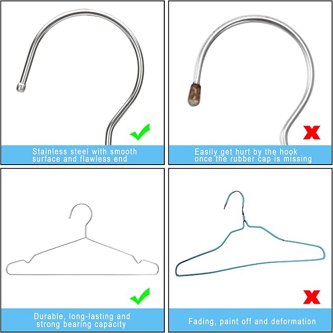 Seropy Clothes Hangers 50 Pack Coat Hangers Wire Hanger Bulk Metal Hanger Non - Image 8