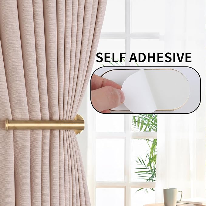 Groleca 2 Pack Adhesive Curtain Holdbacks Curtain Tie Backs, Curtain Pull Backs - Image 3