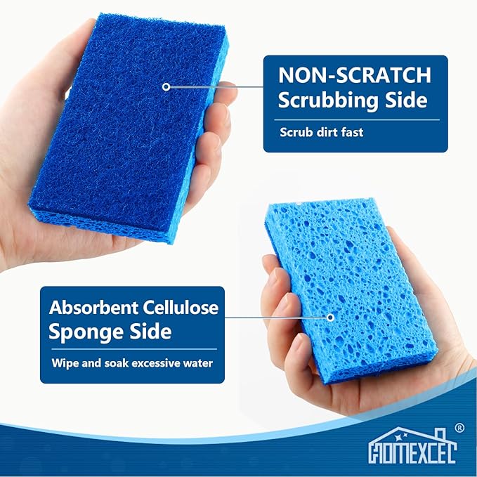 HOMEXCEL Sponges Kitchen 24 Pack, Non Scratch Scrub Dish Sponge - Image 2