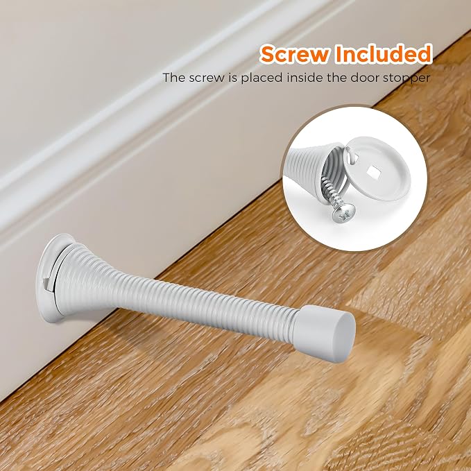 Ravinte Door Stoppers, 18 Pack White Spring Door Stops - Image 5