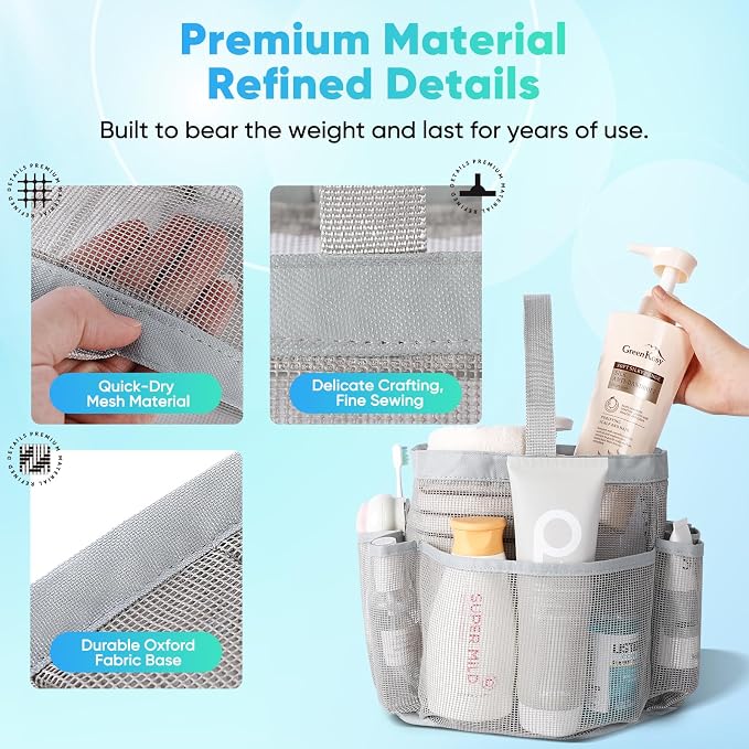 EUDELE 2 Pack Mesh Shower Caddy Portable - Image 5
