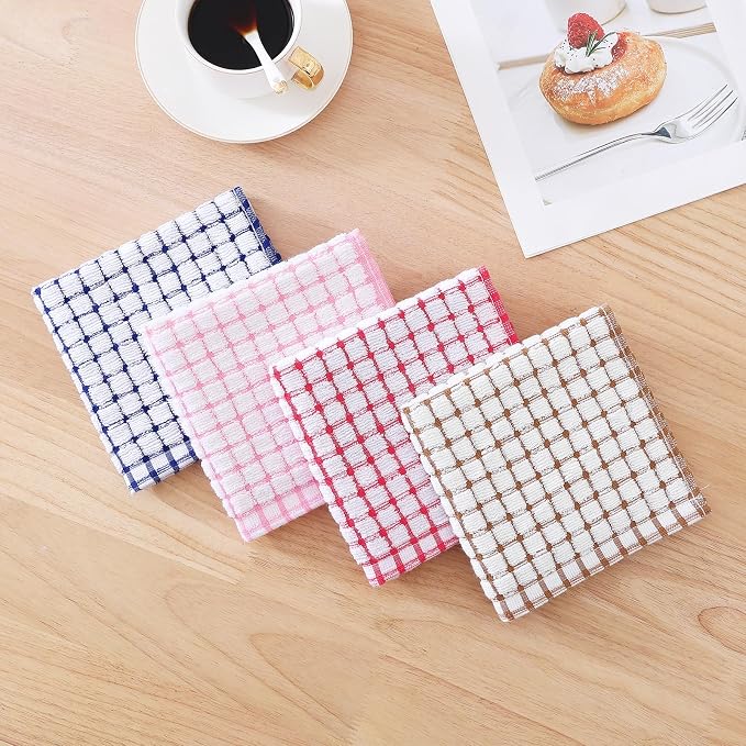 Kitinjoy Cotton 16 Pack Terry Kitchen Dish Cloths, Mix Colour - Image 4