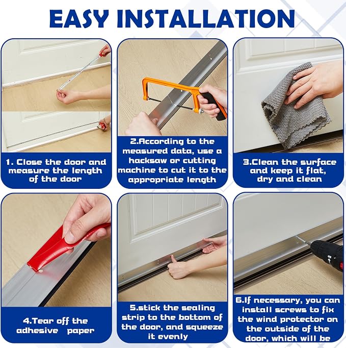 Gisafai 6 Pack 36" Door Sweep Mouse Stopper, Aluminum Draft Blocker | Mouse - Image 4