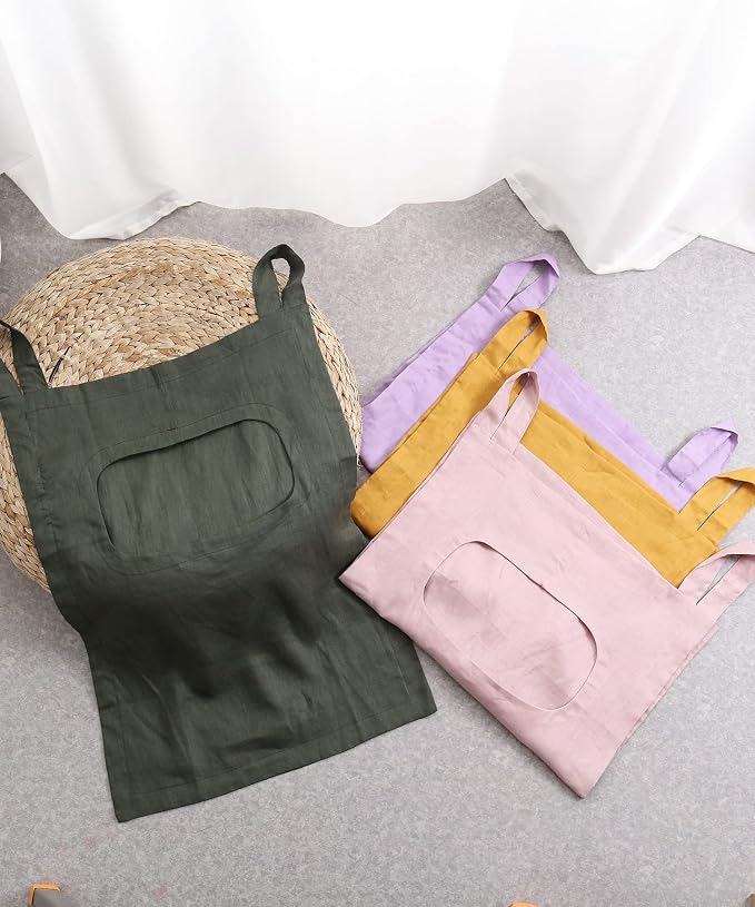 Amazhiyu 100% Linen Door Hanging Laundry Hamper Bag, 19x27 Inches - Image 4