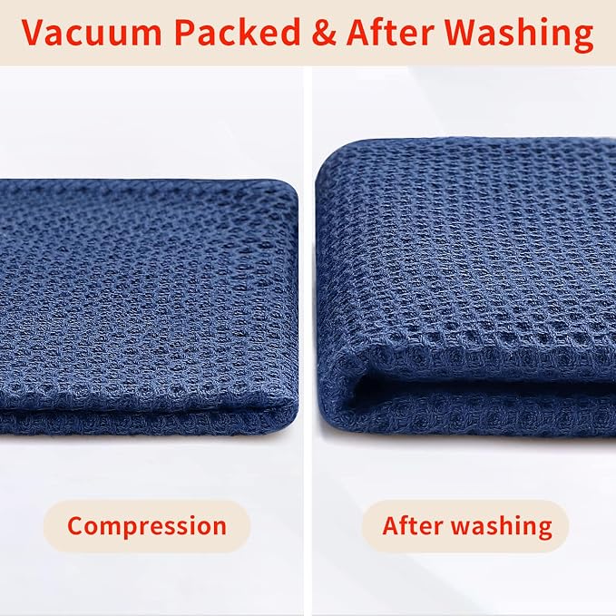 Homaxy 100% Cotton Waffle Weave Kitchen Dish Towels 8-Pack, Ultra Soft - Image 7