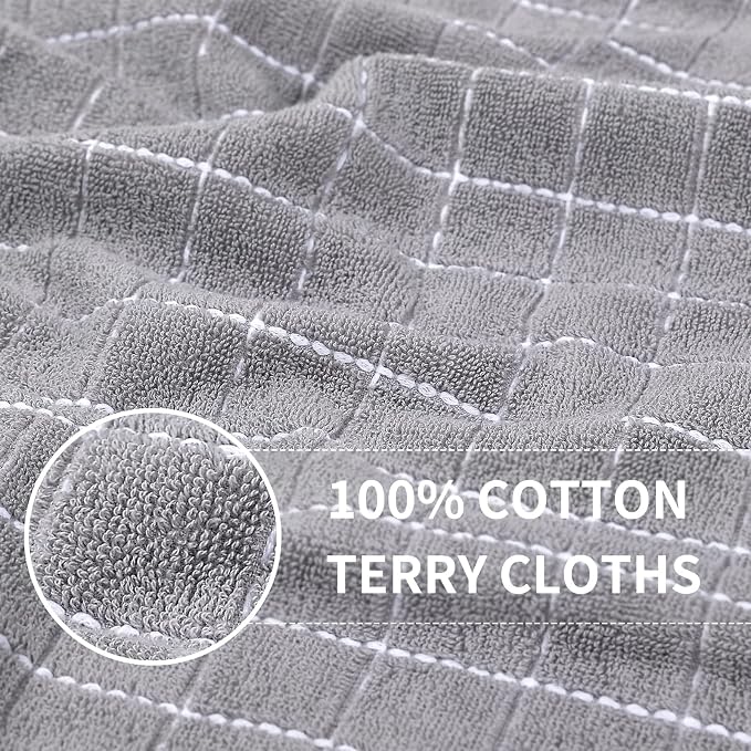 Homaxy 100% Cotton Terry Kitchen Towels, 6 Pack - Image 2