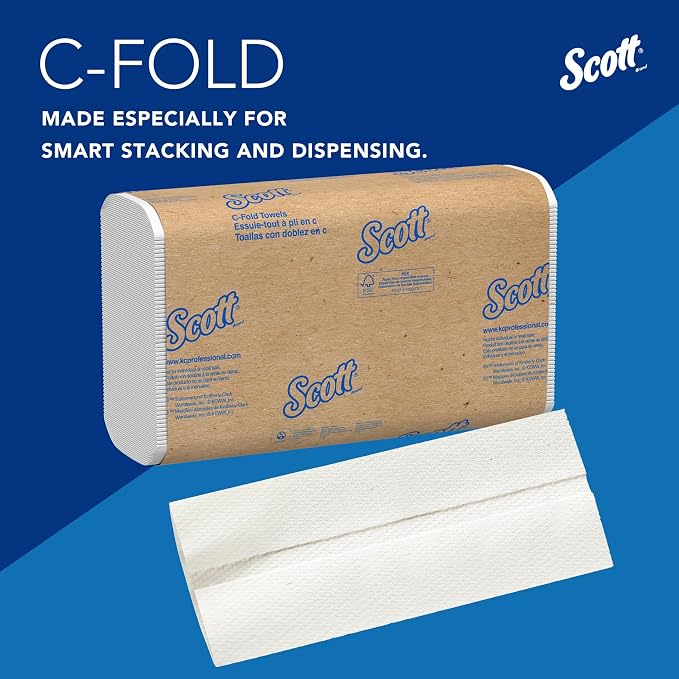 Scott Professional C-Fold Paper Hand Towels, 9 x 200 Sheets | Universal - Image 7