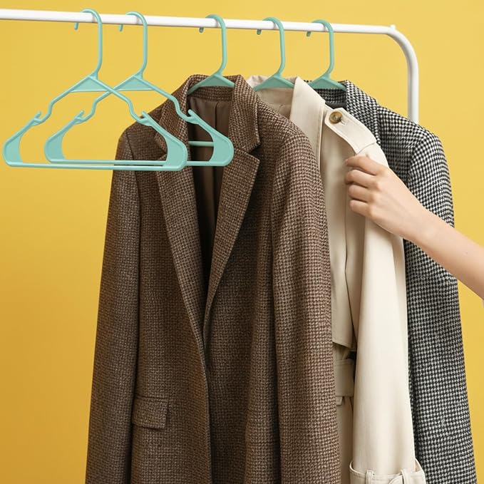 Utopia Home Plastic Hangers 30 Pack – Space Saving Clothes Hanger Aqua | - Image 9