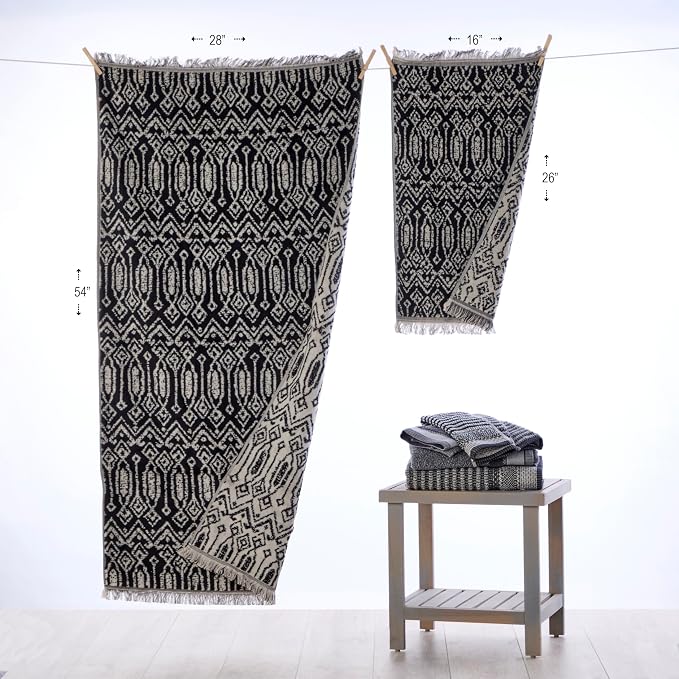 SKL Home Nador Hand Towel Set-2pc, Premium 100% Cotton, reversible jacquard. - Image 6
