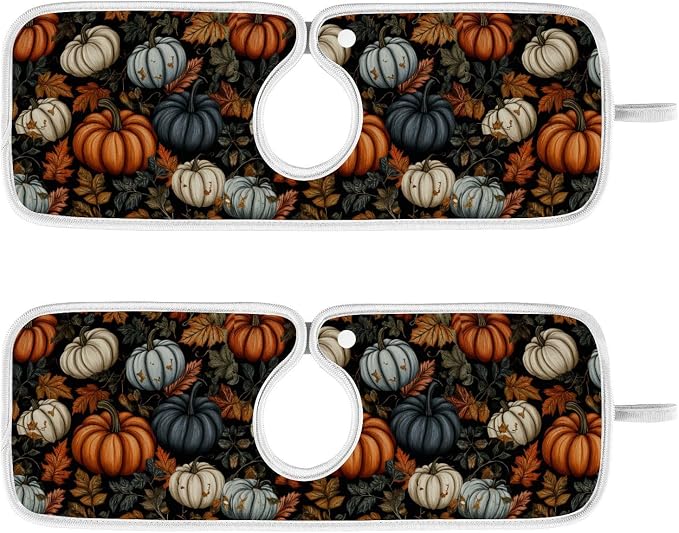 Fall Thanksgiving Pumpkin Sink Mat by Tatenale