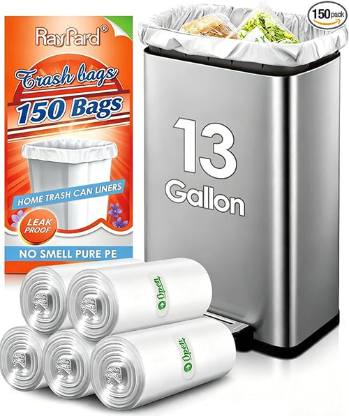 13 Gallon 150 Counts Strong Tall Kitchen Trash Bags Garbage Bags by RayPard by RayPard