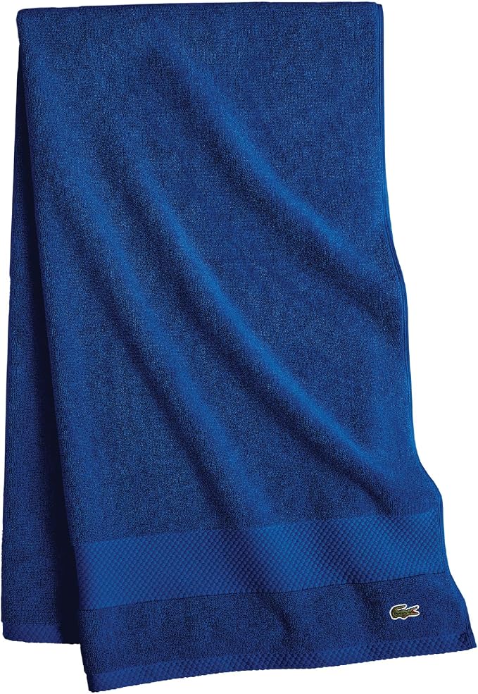 Lacoste Heritage 100% Supima Cotton Bath Towel 30" x 54", Surf Blue | Highly by Unknown