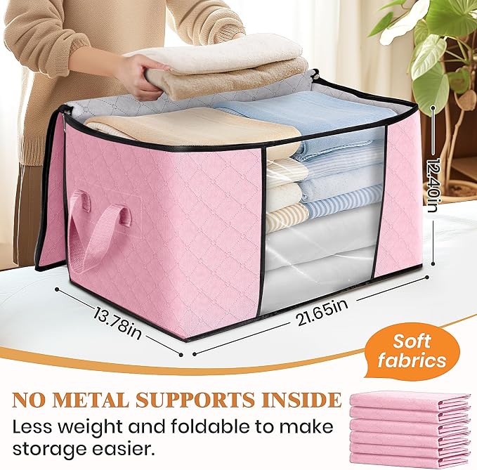 8 Pack Storage Bags for Clothes Blanket Storage Bins - Image 2