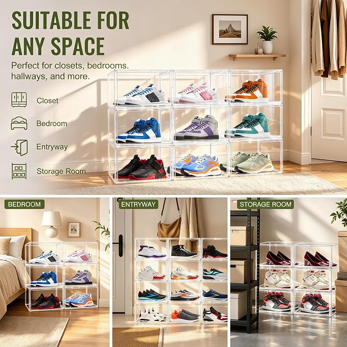 5 Pack Acrylic Shoe Boxes, Stackable Organizer - Image 8