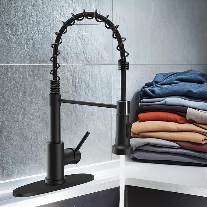 WEWE Matte Black Kitchen Faucet - Image 8