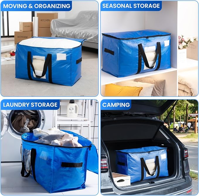 TAILI 6 Pack Blue Extra Large Moving Bags, Storage Bags - Image 8