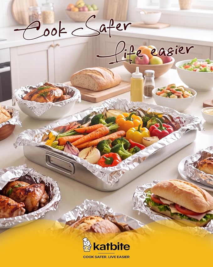 Katbite Aluminum Foil Heavy Duty 17.7 Inch Wide, 25 Micron Thick Strong Heavy - Image 7