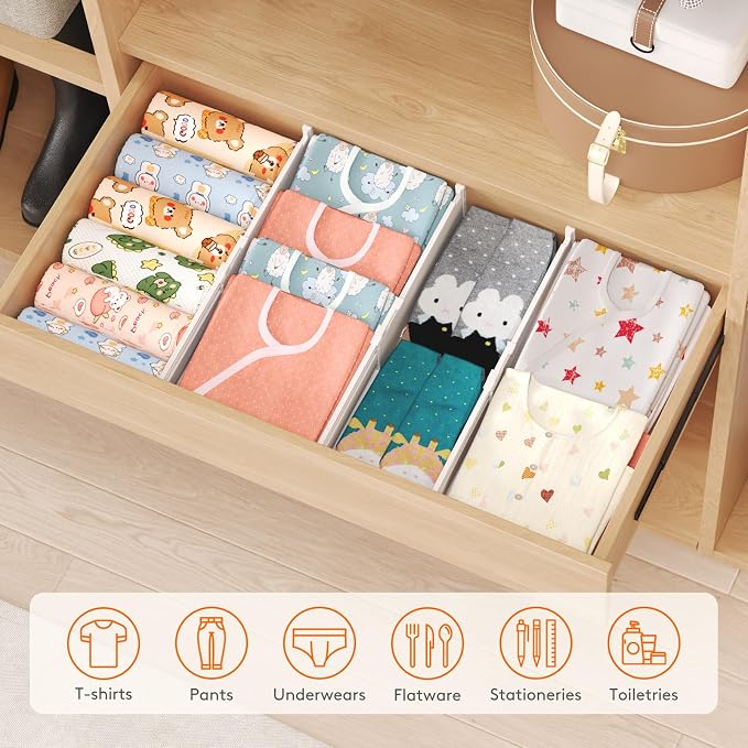 Lifewit 9 Pack 4" High Drawer Dividers, Adjustable Drawer Organizer Clothes | - Image 9