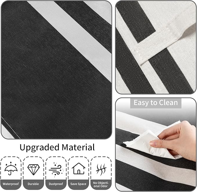 2 Pack Laundry Baskets 100L Extra Large, Waterproof Freestanding Collapsible - Image 5
