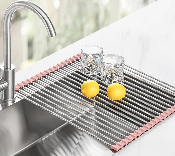 Tomorotec Roll Up Dish Drying Rack Over Sink, 304 Steel, Heat-Resistant Trivet - Image 8