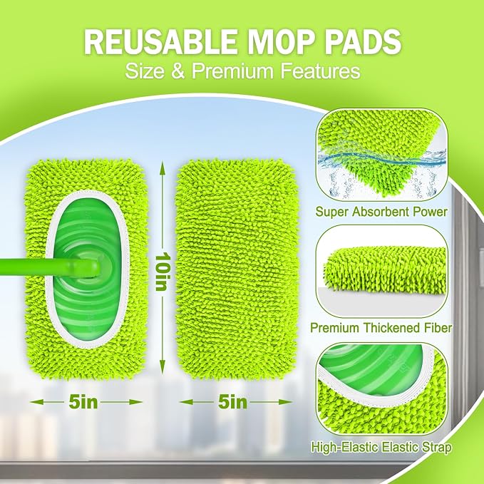6 Pack Reusable Mop Pads Compatible - Image 3