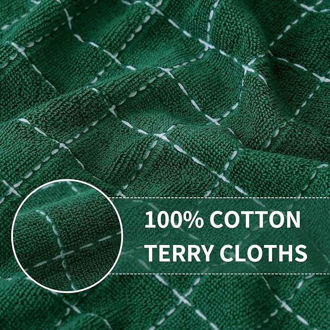Homaxy Kitchen Towels and Dishcloths Set, Dark Green - Image 7