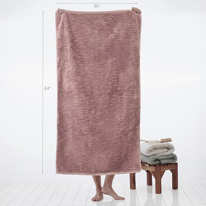 SKL Home CloudSoft Bath Towel Set, 100% Cotton Luxury, Clay | 2 Bath towels - Image 3