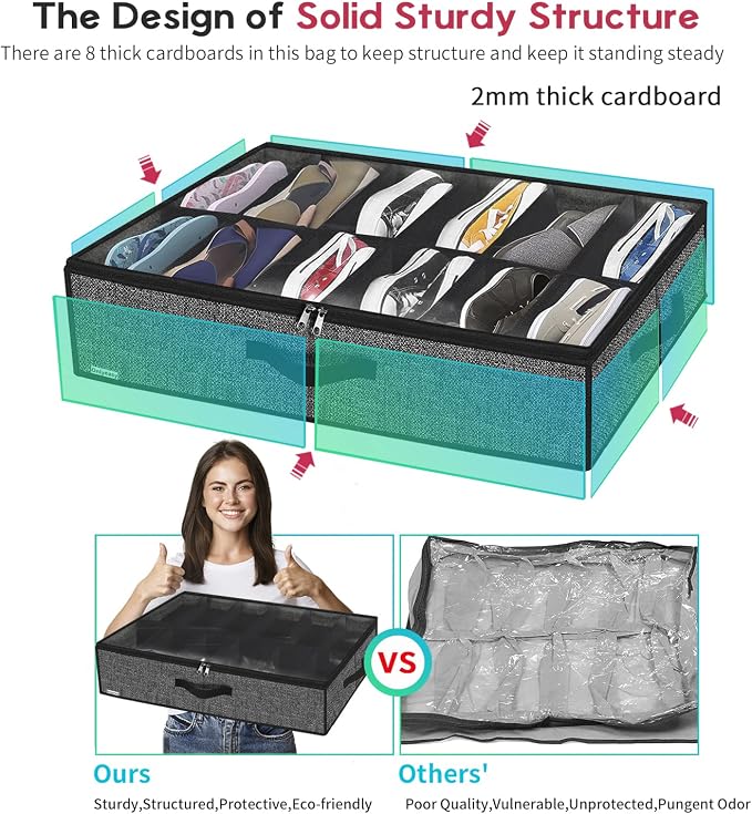 Onlyeasy Under Bed Shoe Storage Organizer - Image 4