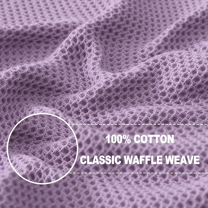 Homaxy 100% Cotton Waffle Weave Kitchen Dish Towels 4-Pack, Lavender | 13 x 28 - Image 2