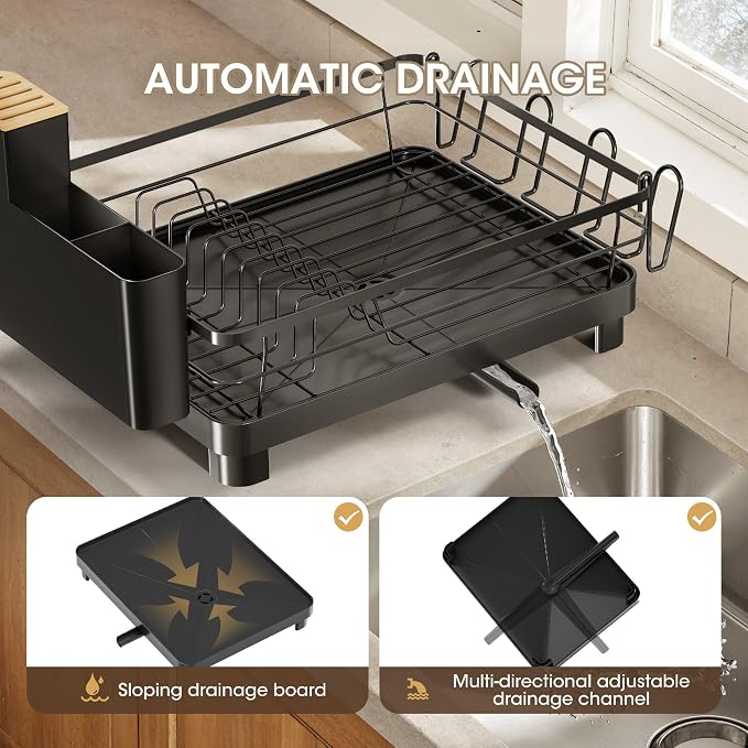 Runnatal Dish Drying Rack with Drainboard - Image 4
