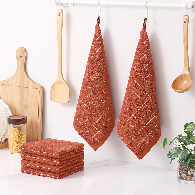 Homaxy 100% Cotton Terry Kitchen Towels, 8 Pack - Image 6