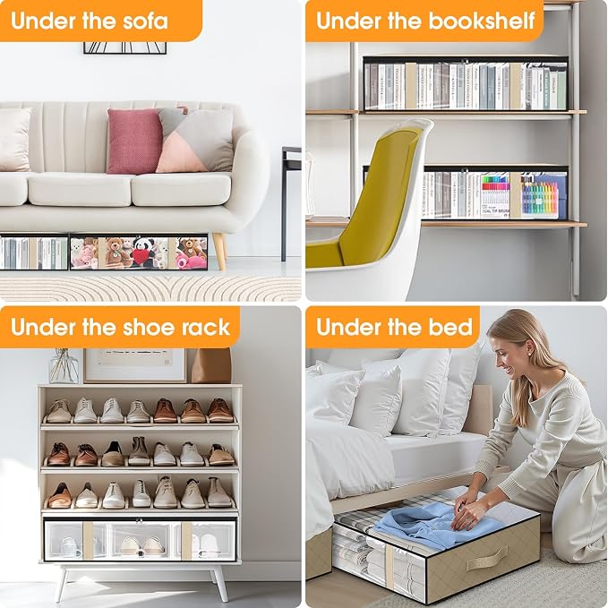 StorageRight Under Bed Storage Bags, 10 Pack, Comforters, Blankets and Seasonal - Image 7