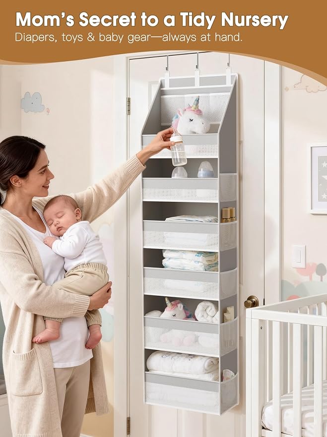 2 Pack Over The Door Organizer, Heavy-Duty 6-Shelf Hanging Storage - Image 8